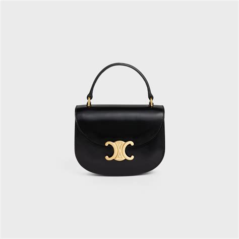 women celine mini besace clea in shiny calfskin leather